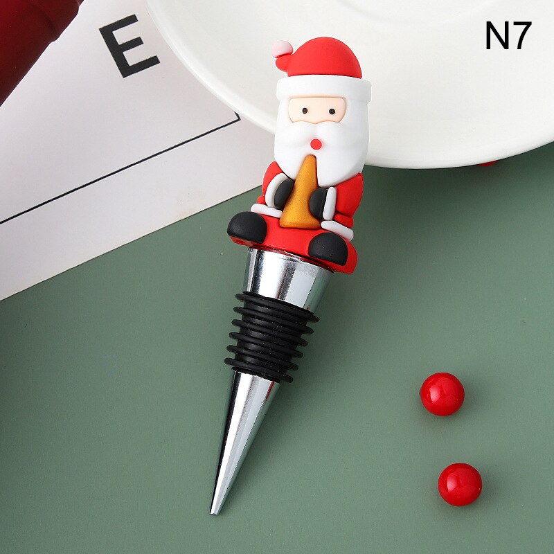 1PC Christmas Series Wine Stopper Bar Party Decoration snowman Shape Fresh-keeping Wine Champagne Stopper Bar Accessories