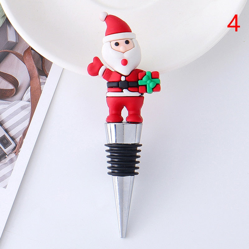 1PC Christmas Series Wine Stopper Bar Party Decoration snowman Shape Fresh-keeping Wine Champagne Stopper Bar Accessories
