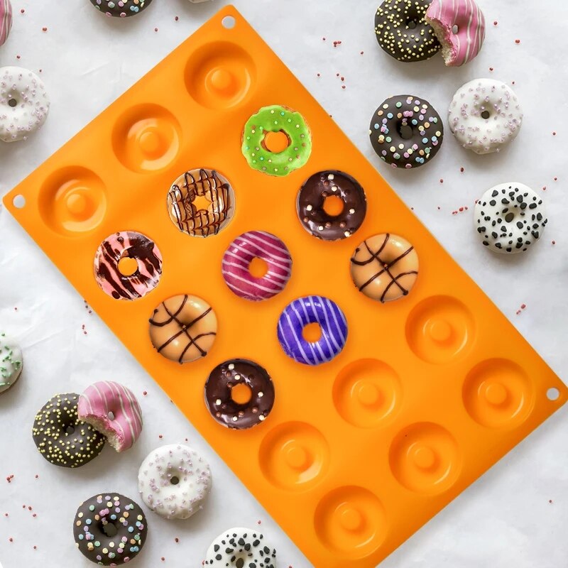 Silicone Donut Mold Baking Pan For Pastry Chocolate Mold DIY Baking Tray Doughnut Dessert Making Tools Cake Molds Silicon Pastry