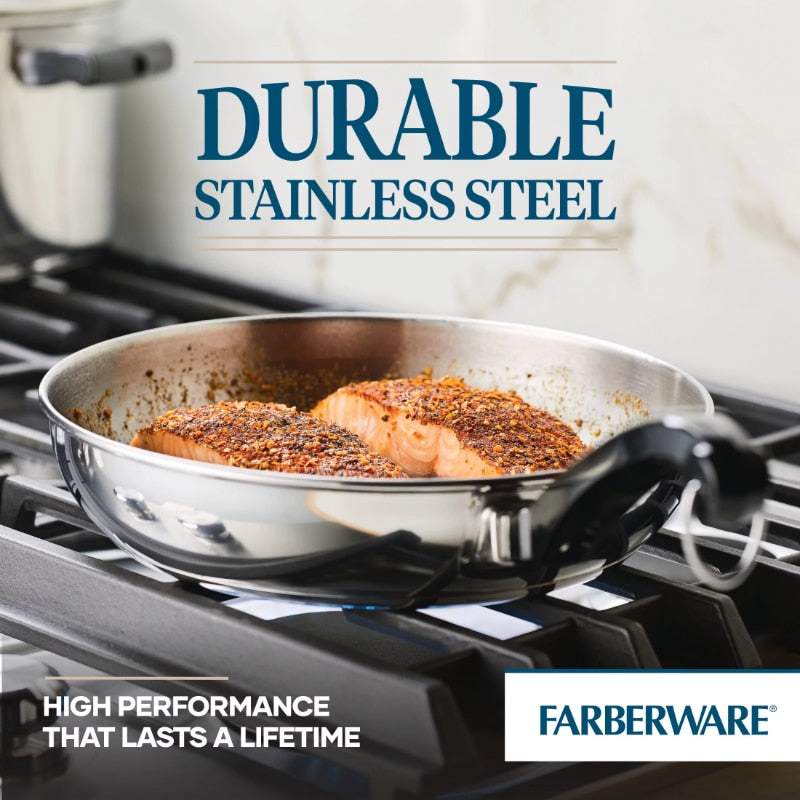 Farberware Classic Stainless Steel Cookware 15-Piece Set cooking pots set ceramic cookware set
