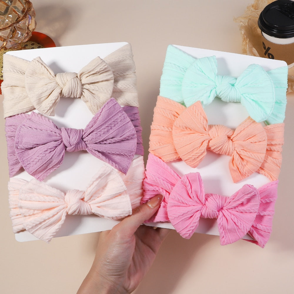 3Pcs/Lot Cable Knit Baby Headbands For Children Elastic Baby Girls Turban Kids Hair Bands Newborn Headwrap Baby Hair Accessories