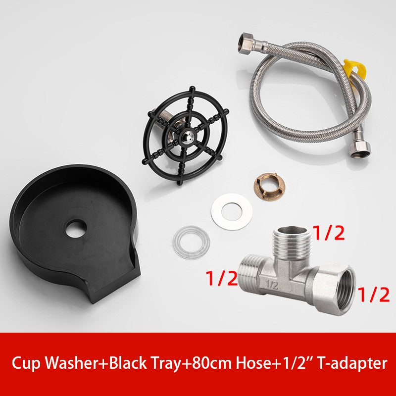 Automatic Cup Washer Faucet Glass Rinser High Pressure Beer Milk Coffee Pitcher Wash Cup Bottle Cleaner Sink Kitchen Bar Tool