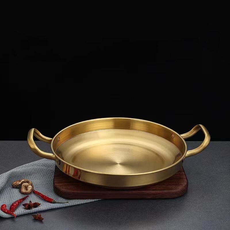 Stainless Steel Kitchen Pans Pots Cookware Sets Saucepan for Cooking Camping Home Utensil Dining Room Multifunctional Golden