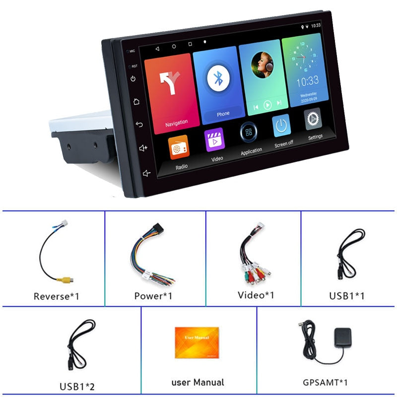 REAKOSOUND Andriod 11 1Din 7'' GPS Navigation Multimedia Video Player MirrorLink Wifi Car Audio For Universal Volkswagen Nissan