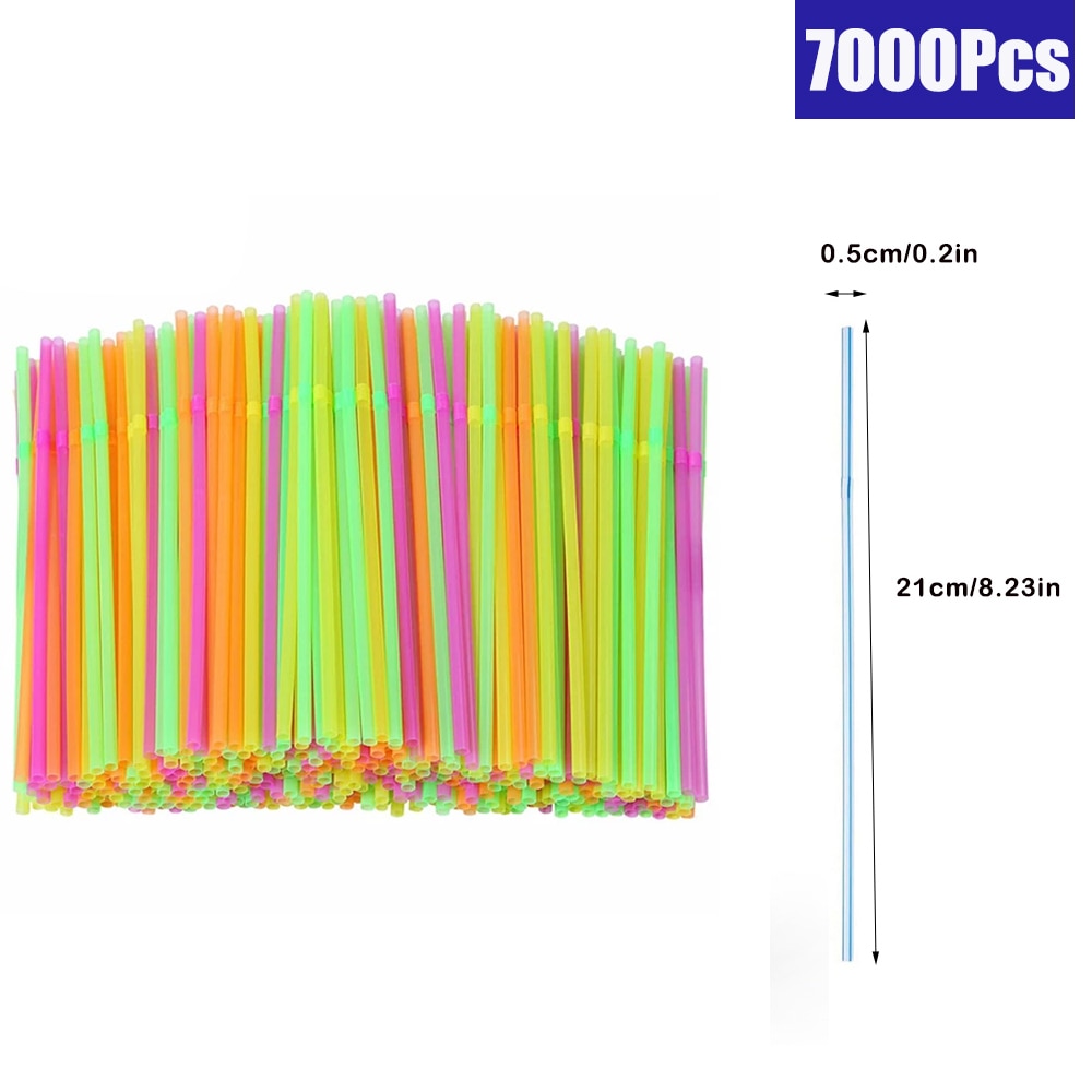 100/1000/10000Pcs Colorful&Black Drinking Kunststof Straws plastique Beverage Straw Milk Tea Bar Party Wedding Kitchen Accessory