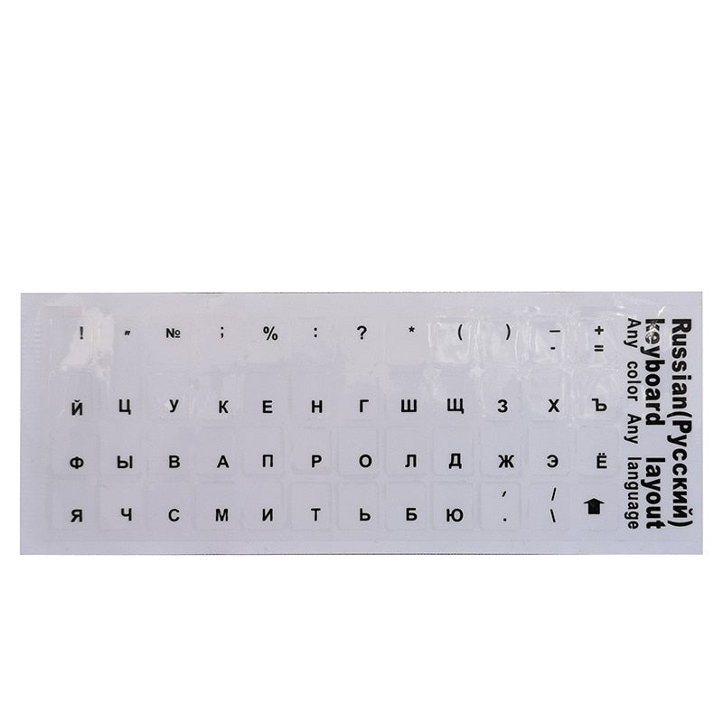 Russian Transparent Keyboard Stickers Language Alphabet Black White Label for Computer PC Dust Protection Laptop Accessories