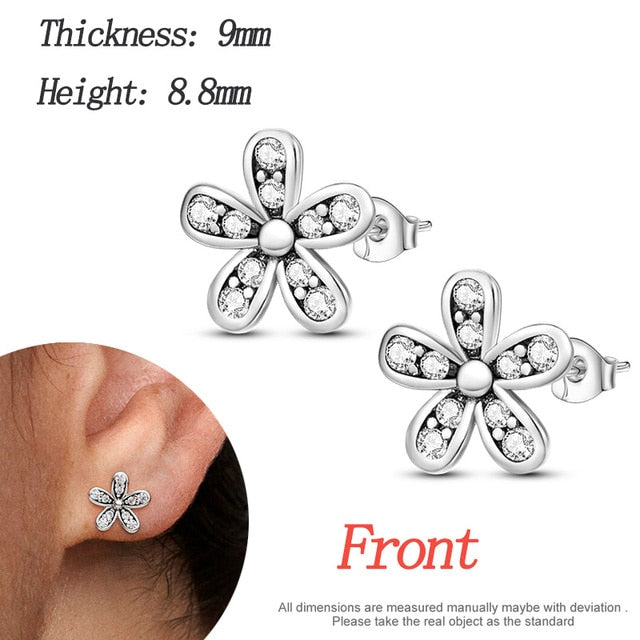 Disney Mickey Mouse Earring 925 Silver Heart Earring Pumpkin Coach Stud Earrings Silver Women Star Butterfly Earrings Jewelry
