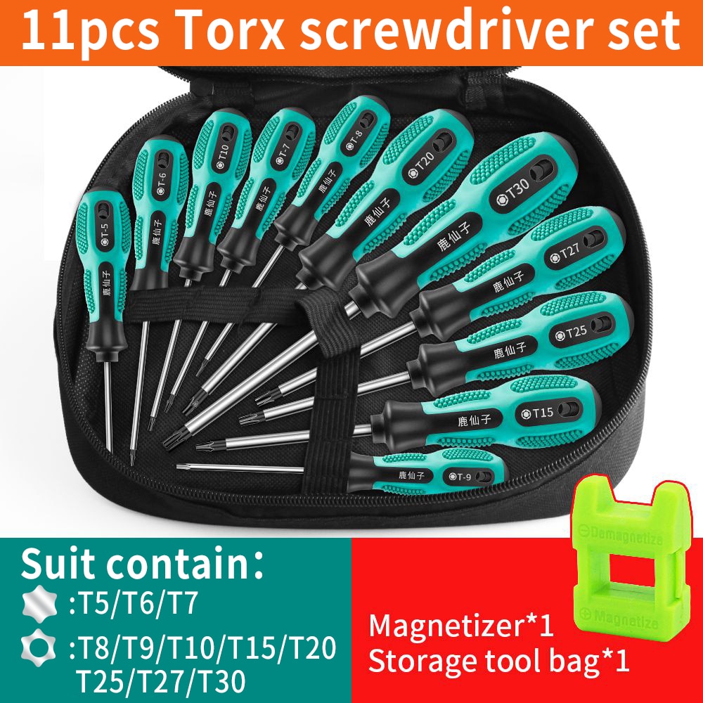 LUXIANZI Torx Screwdriver Set Hand Multi-tool Kit Magnetic Bit Insulated Handle Screw Driver Repair Tools For Home Manual
