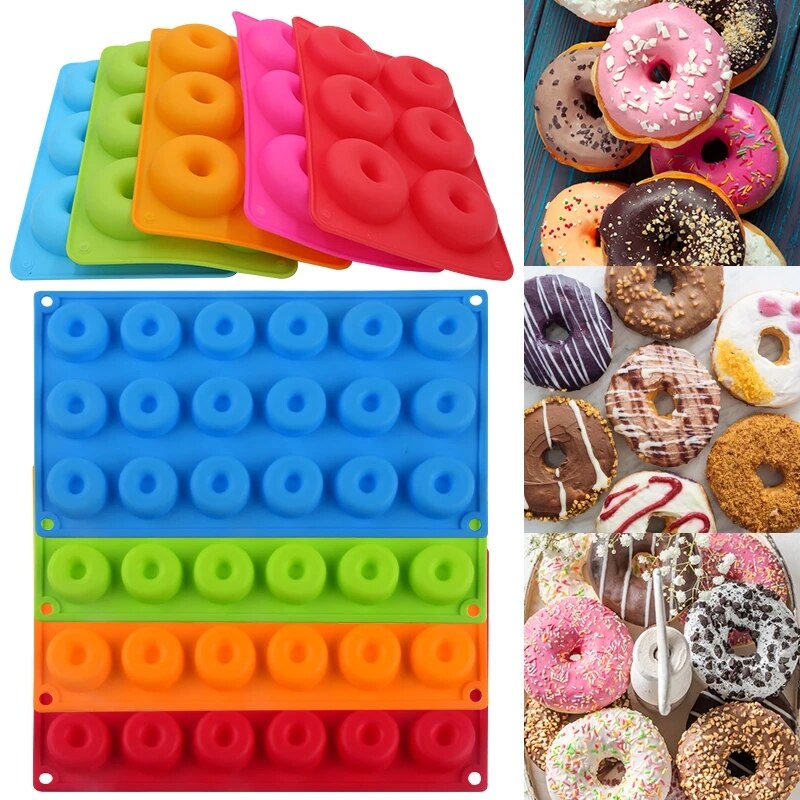 Silicone Donut Mold Baking Pan For Pastry Chocolate Mold DIY Baking Tray Doughnut Dessert Making Tools Cake Molds Silicon Pastry