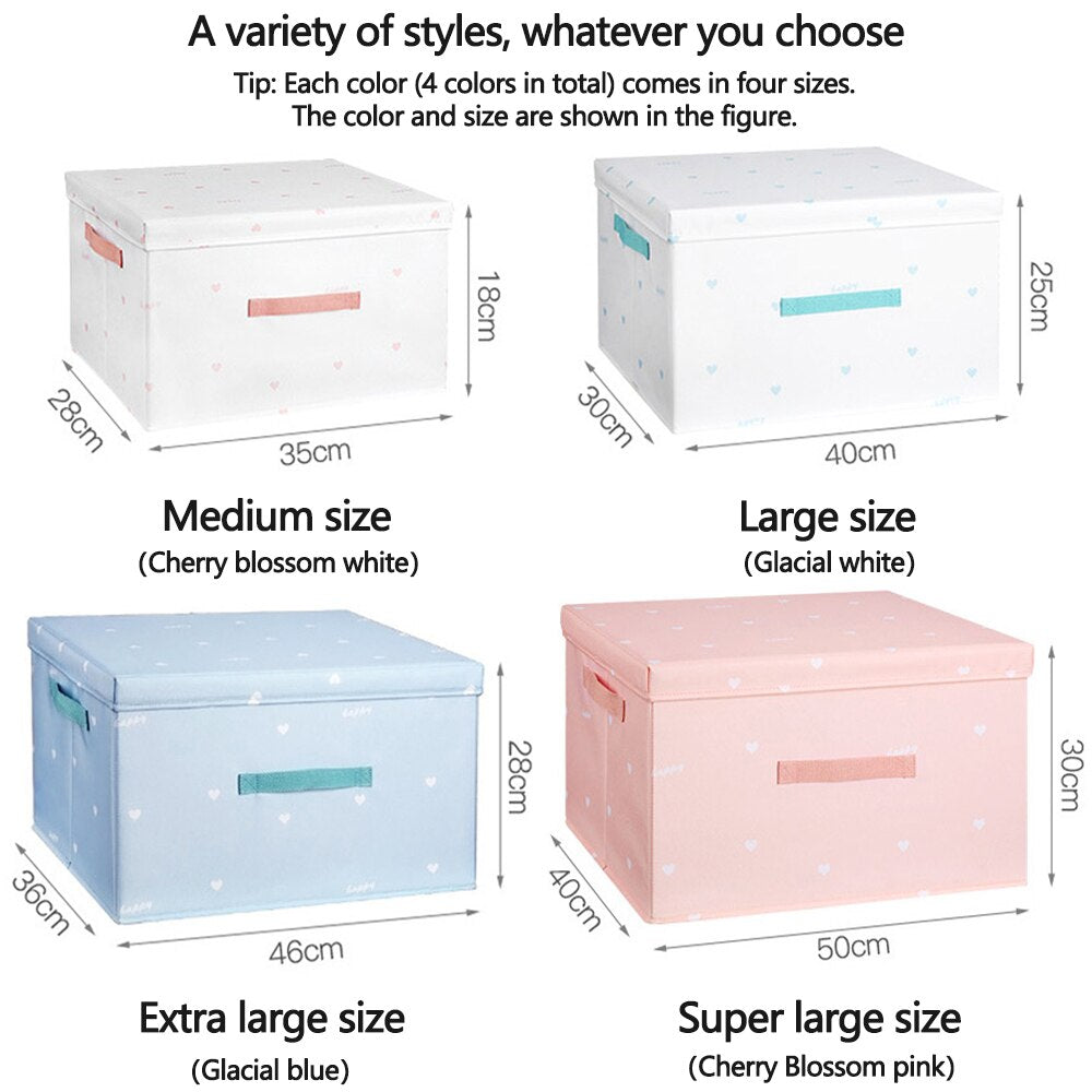Style Foldable with Lid Clothes Storage Box Home Clothes Storage Bin Folding Storage Cabinet Kids Toys Fabric Organizer