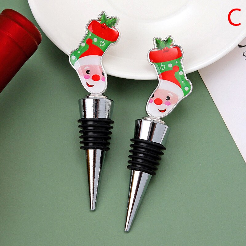 1PC Christmas Series Wine Stopper Bar Party Decoration snowman Shape Fresh-keeping Wine Champagne Stopper Bar Accessories