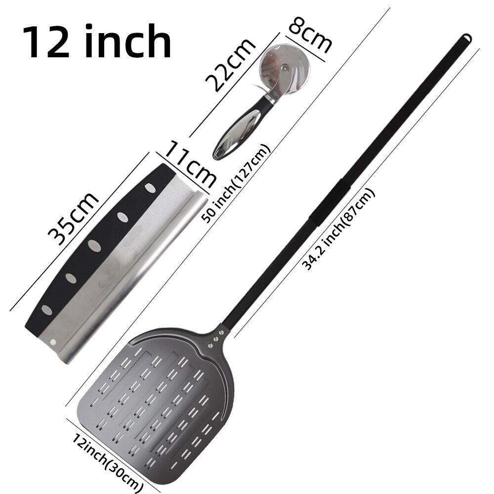 12 Inch Pizza Peel Turning Paddle Short Handle Shovel Kitchen Utensils Aluminum Apple Shape Pizza Turner Nonstick Baking Tools