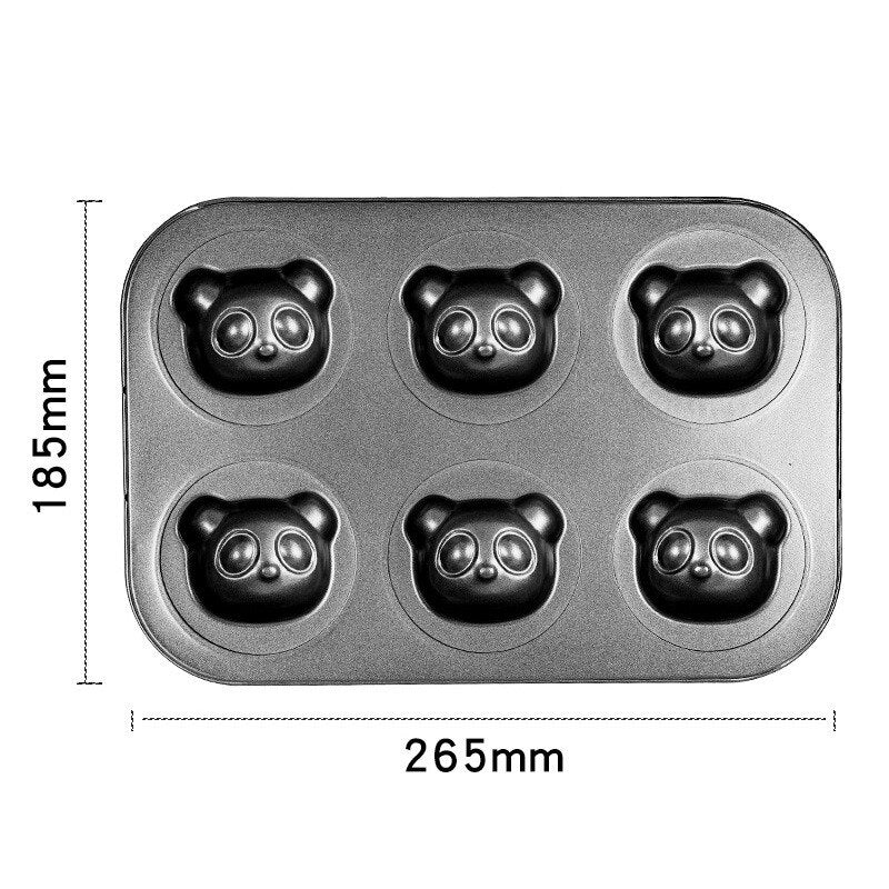6/8/12 Cartoon Little Bear Madeline Pan, Non-Stick Cute Bear Muffin DIY Dessert Pastry Baking Decore Tools for Baking Tool