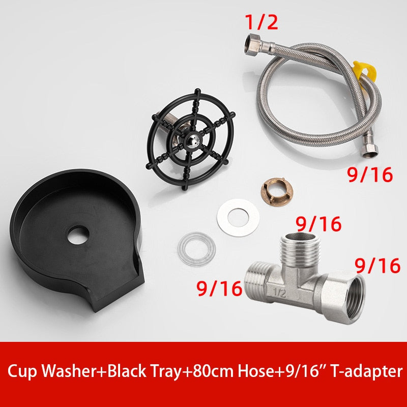 Automatic Cup Washer Faucet Glass Rinser High Pressure Beer Milk Coffee Pitcher Wash Cup Bottle Cleaner Sink Kitchen Bar Tool