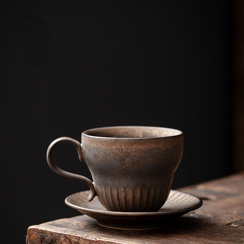 Home Simple Breakfast Cup Mug Japanese Retro Stoneware Water Cup Cups Drinkware Kitchen Dining Bar Garden