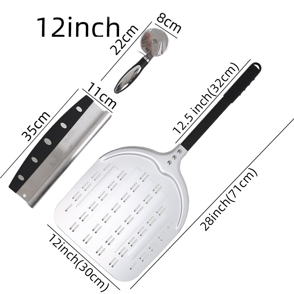 12 Inch Pizza Peel Turning Paddle Short Handle Shovel Kitchen Utensils Aluminum Apple Shape Pizza Turner Nonstick Baking Tools