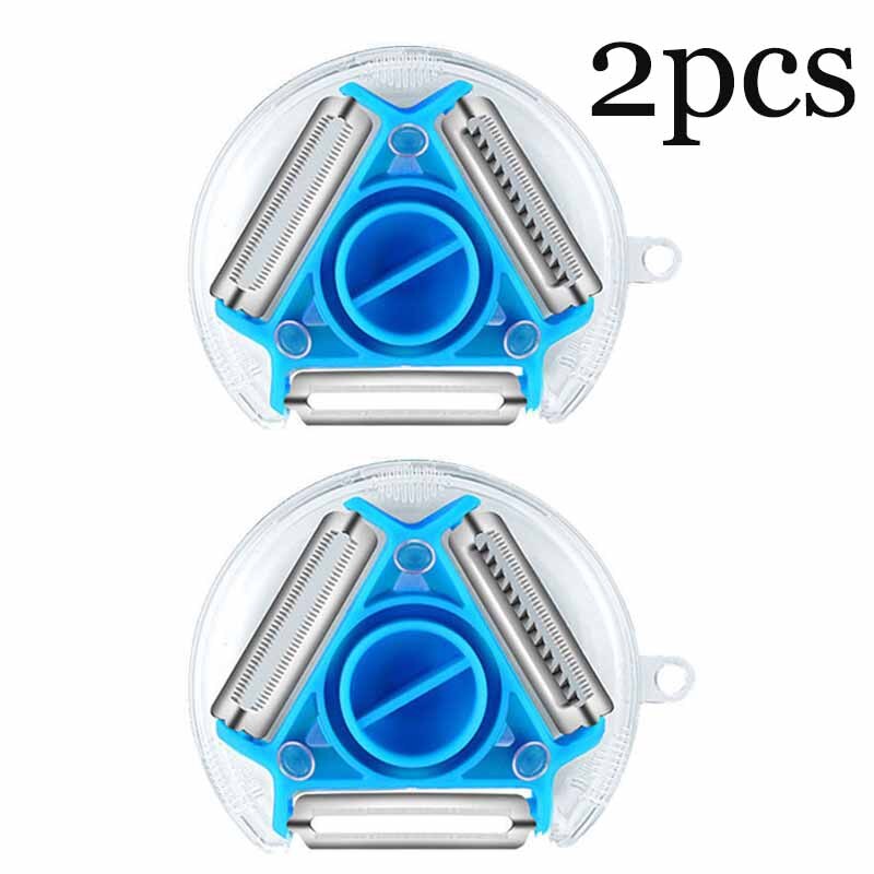 2pcs Triple Peeler Multi-function Peeler Round Fruit and Vegetable Kitchen Grater Rotary Slicer Fruit and Vegetable Tool
