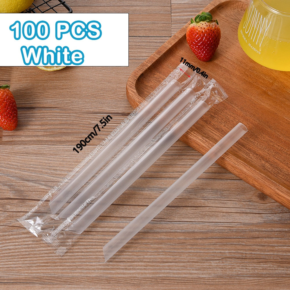 100/1000/10000Pcs Colorful&Black Drinking Kunststof Straws plastique Beverage Straw Milk Tea Bar Party Wedding Kitchen Accessory