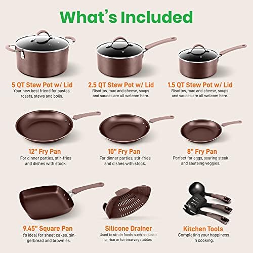 Pots & Pans Set \u2013 High-qualified Kitchen Cookware Set, Non-Stick (14-Piece Set)