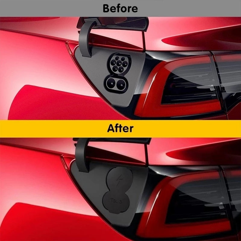 2022 New For Tesla Model 3 Accessories Europe Plug Car Charging Port Dust Protective Cover Car Model Y Model 3 Accessories 2021