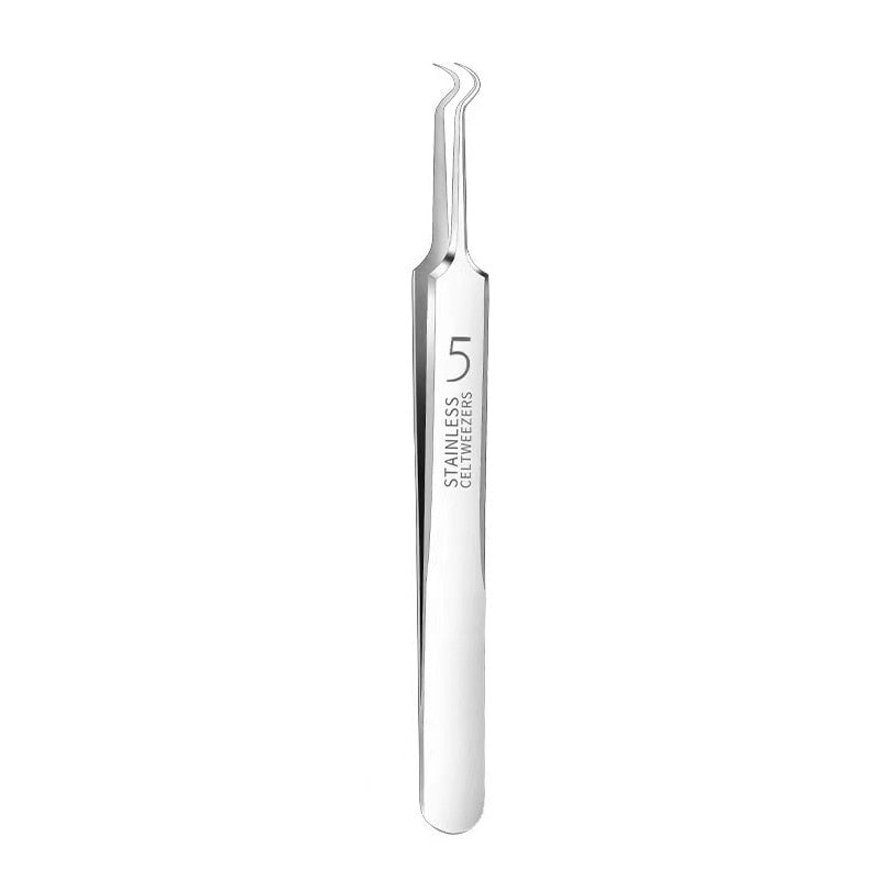 German Ultra-fine No. 5 Cell Pimples Blackhead Clip Tweezers Beauty Salon Special Scraping & Closing Artifact Acne Needle Tool