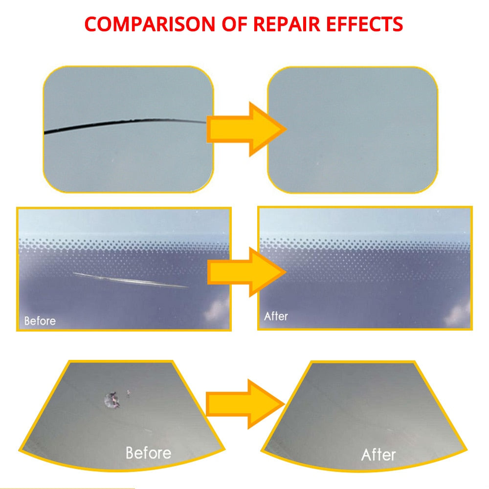 Windshield Repair Auto Glass Repairing Fluid Car Window Scratch Renovate Fixing Window Repair Tool Kit