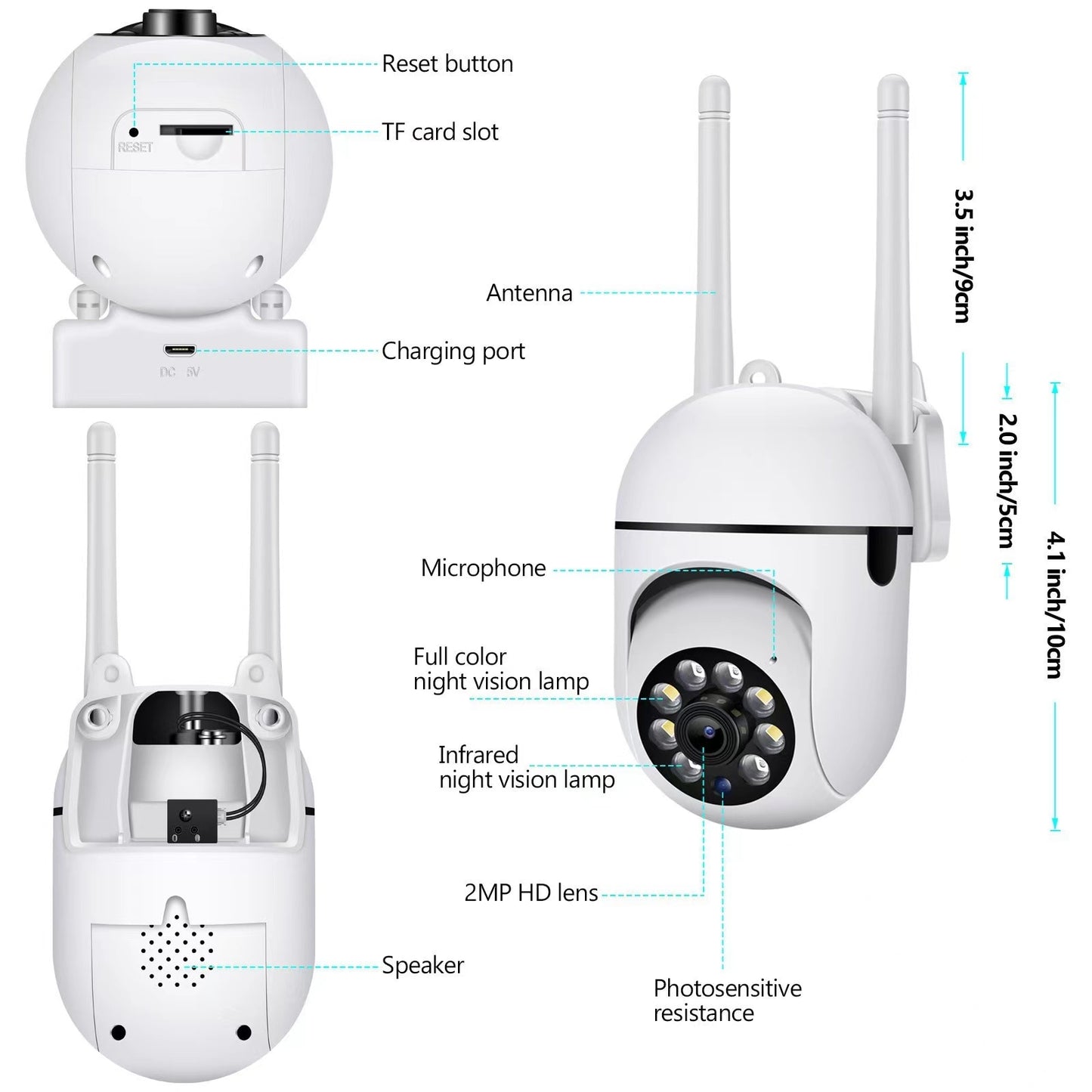 5G WiFi Surveillance Cameras 5MP IP Camera HD 1080P IR Full Color Night Vision Security Protection Motion CCTV Outdoor Camera