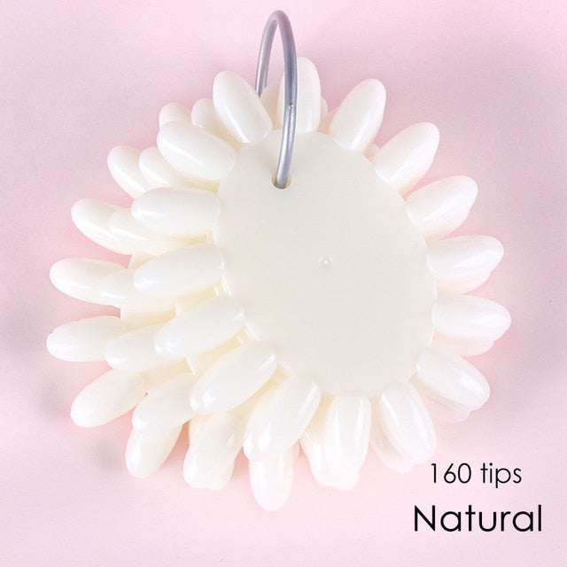 50Pcs Nail Swatches Oval Round Tips For Display Nail Samples Gel Polish Palette Color Chart Manicure Practicing Tools NTA23-1