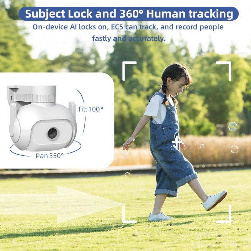 IMILAB- EC5 Wifi Smart Security System Kit, Outdoor Video Surveillance, IP Wireless App Control, Floodlight Camera, 2K