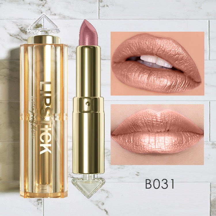 12 Colors Korea Matte Glitter Lipstick Pink Nude Matte Gliter Waterproof Kissproof Glitter Flip Lipstick Orange Dropshipping