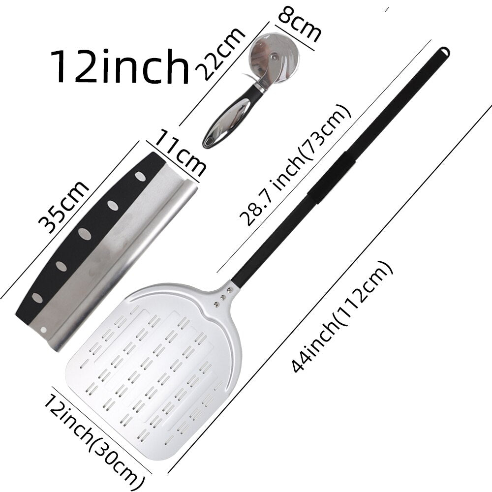 12 Inch Pizza Peel Turning Paddle Short Handle Shovel Kitchen Utensils Aluminum Apple Shape Pizza Turner Nonstick Baking Tools