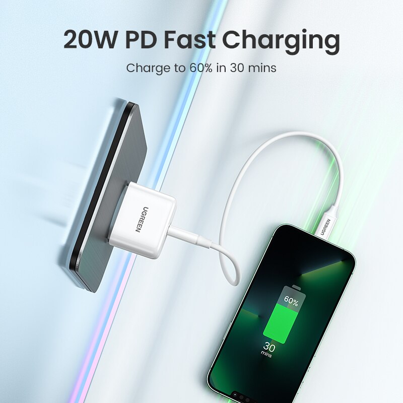 UGREEN PD Charger 20W USB C Charger for iPhone 13 12 11 Fast Charging USB Charger for Samsung S10 Xiaomi Mobile Phone Charger