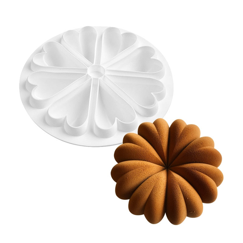 Heart Shaped Silicone Mold Cake Mousse Baking Forms Tray Silicon Soap Candle Making Moulds Kitchen Bakeware Tool