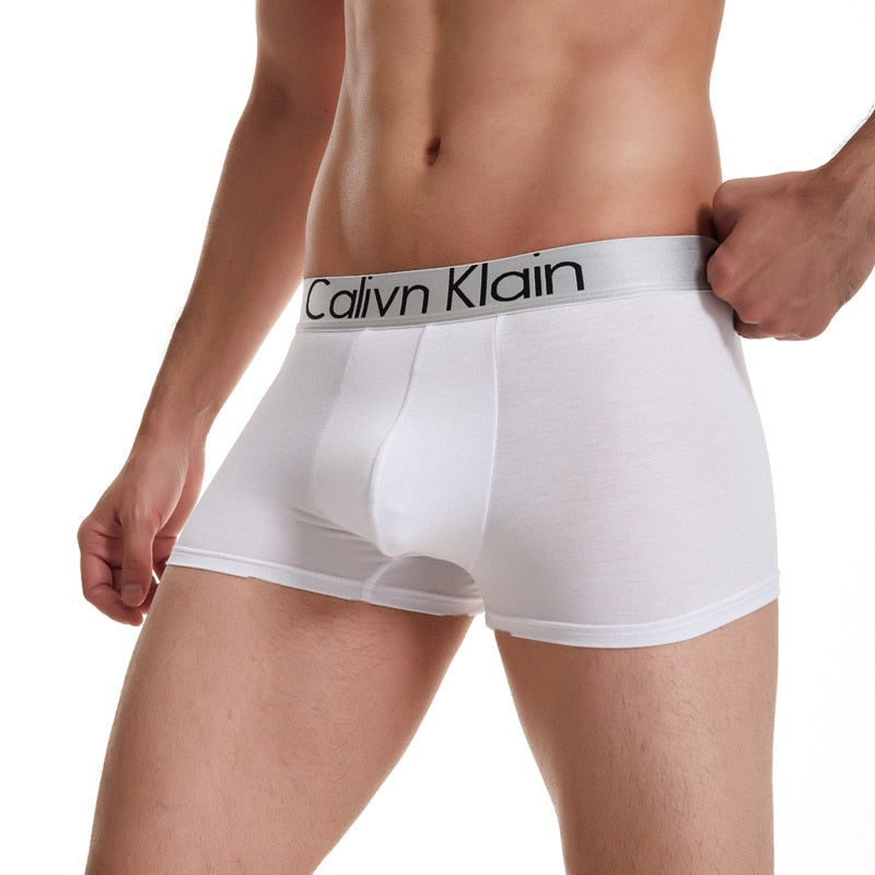 Fashion Letter Printing Boxershorts Breathable Ice Silk Men's Underwear 3D Pouch Shorts Underpants Seamless Male Boxer Pants