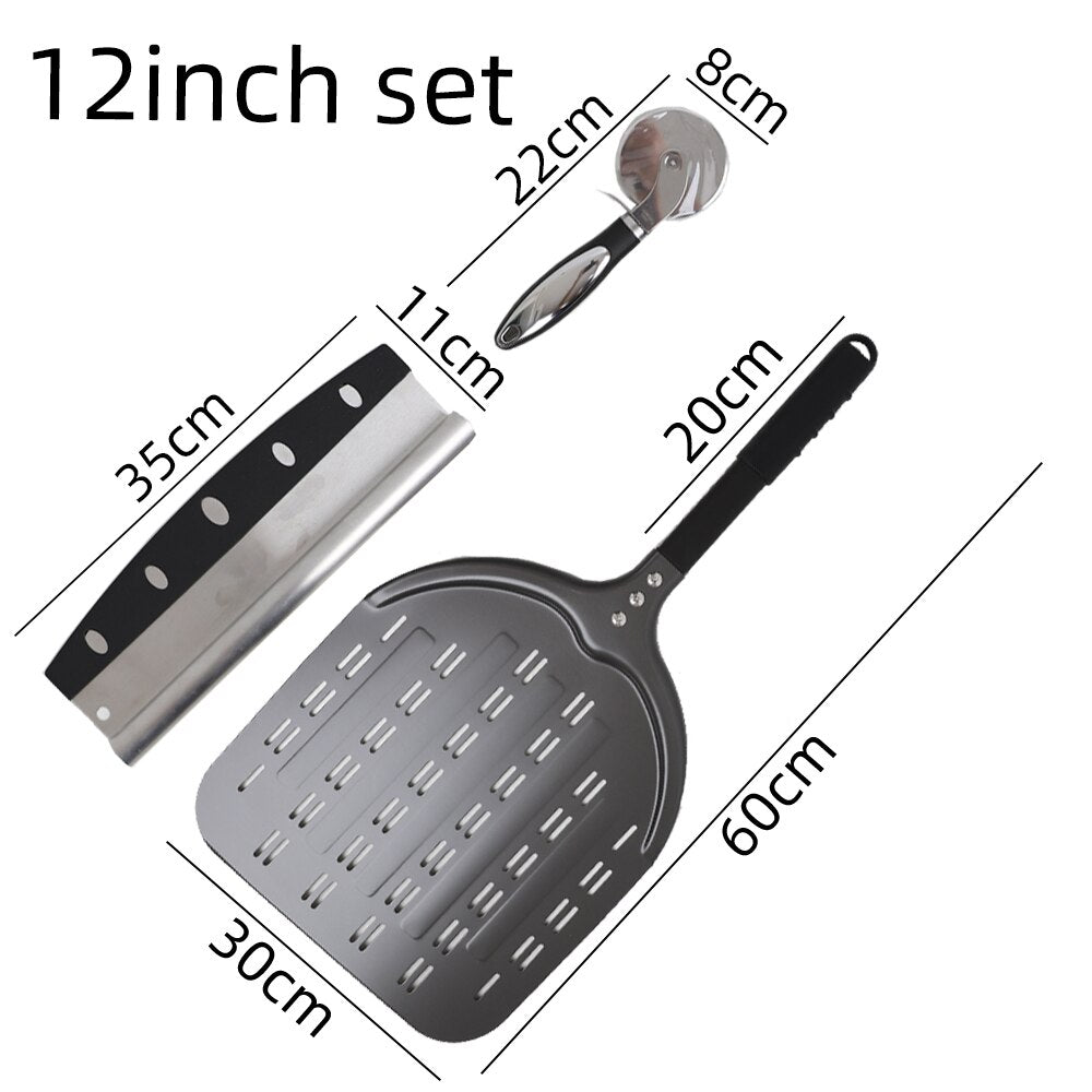 12 Inch Pizza Peel Turning Paddle Short Handle Shovel Kitchen Utensils Aluminum Apple Shape Pizza Turner Nonstick Baking Tools