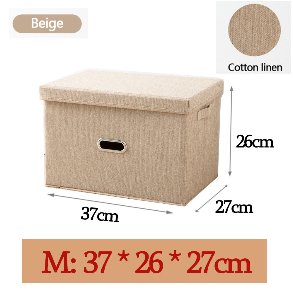 Style Foldable with Lid Clothes Storage Box Home Clothes Storage Bin Folding Storage Cabinet Kids Toys Fabric Organizer