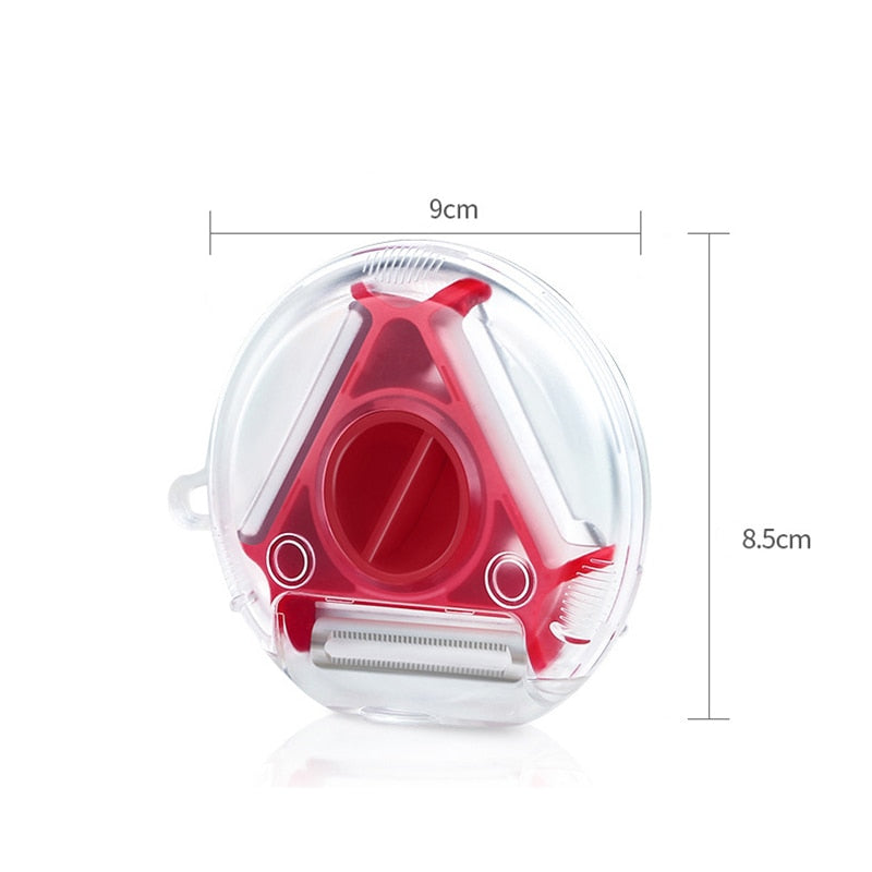 2pcs Triple Peeler Multi-function Peeler Round Fruit and Vegetable Kitchen Grater Rotary Slicer Fruit and Vegetable Tool