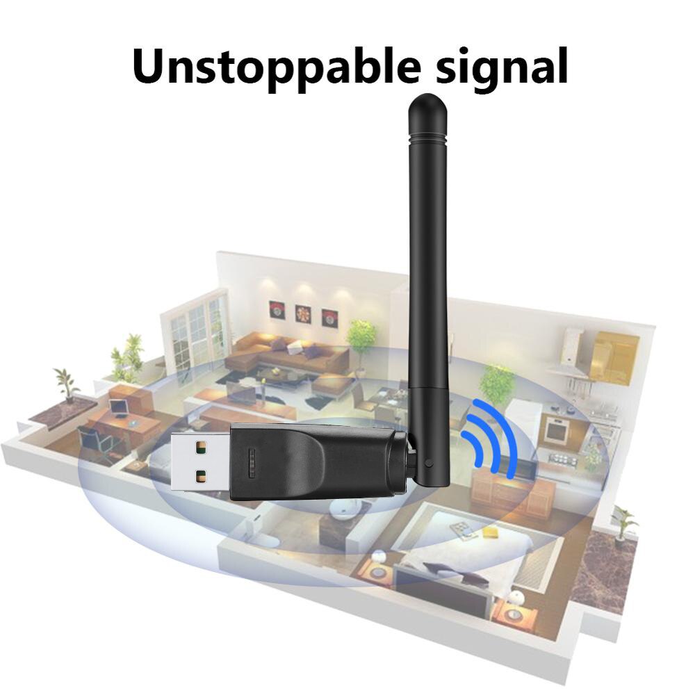 150Mbps MT7601 Wireless Network Card Mini USB WiFi Adapter LAN Wi-Fi Receiver Dongle Antenna 802.11 b/g/n for PC Windows