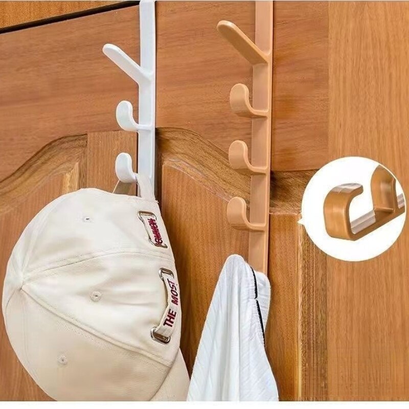 Door Hooks Plastic Shelf Hat Organizer Bedroom Door Hanger Clothes Hanging Rack Home Storage Organization Bags Hat Door Hook