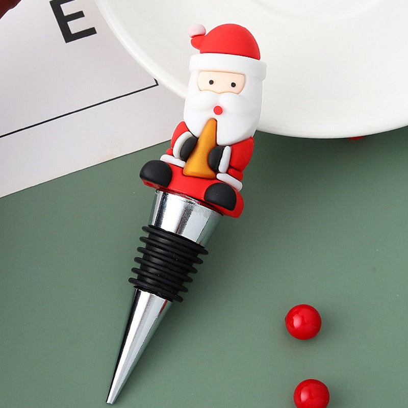 1PC Christmas Series Wine Stopper Bar Party Decoration snowman Shape Fresh-keeping Wine Champagne Stopper Bar Accessories