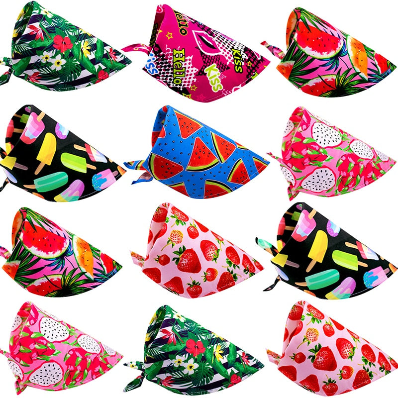 1 Pcs Dog Bandanas Summer Dog Accessories Cotton Pet Dog Bandana Scarf Small Dogs Cats Bibs Pet Accessories Bandanas For Dogs