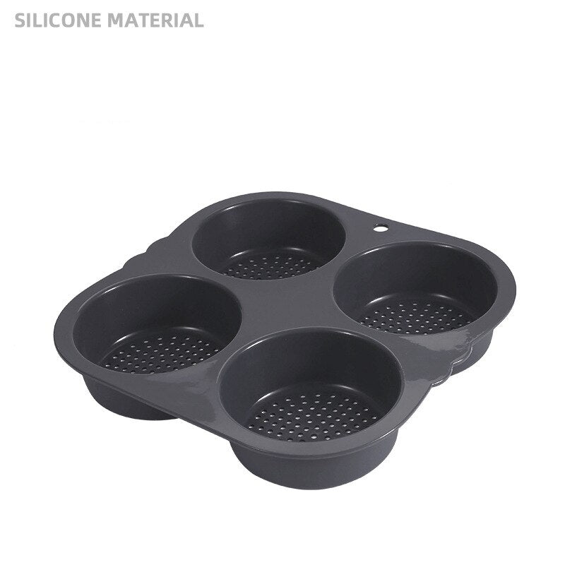 Hamburger Buns Baking Tray Silicone Bakeware Hamburg Mold Oven AirFryer Baking Tool Baking Dish Bread Baking Pan