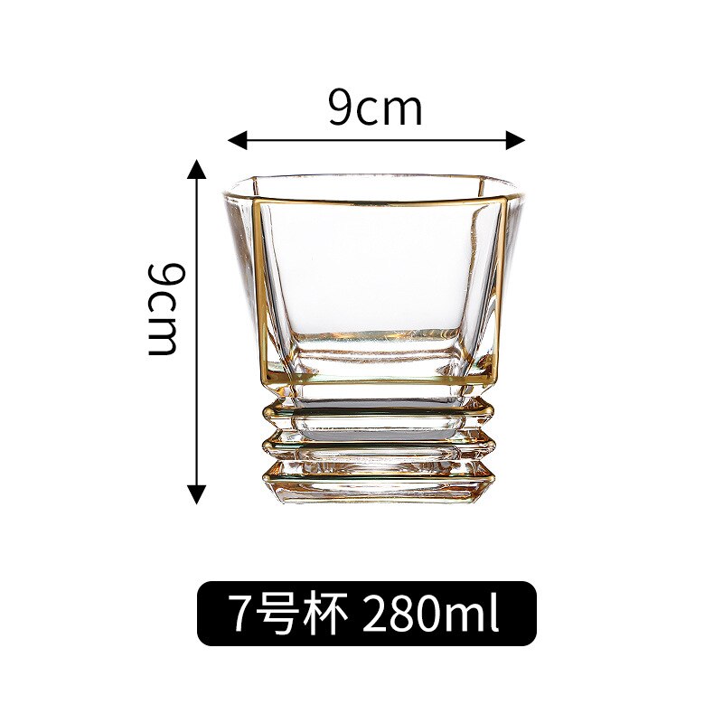 Crystal Gilt Glass Beer Mug European Luxury Brandy Wine Whiskey Cup Cups Drinkware Kitchen Dining Bar Home Garden