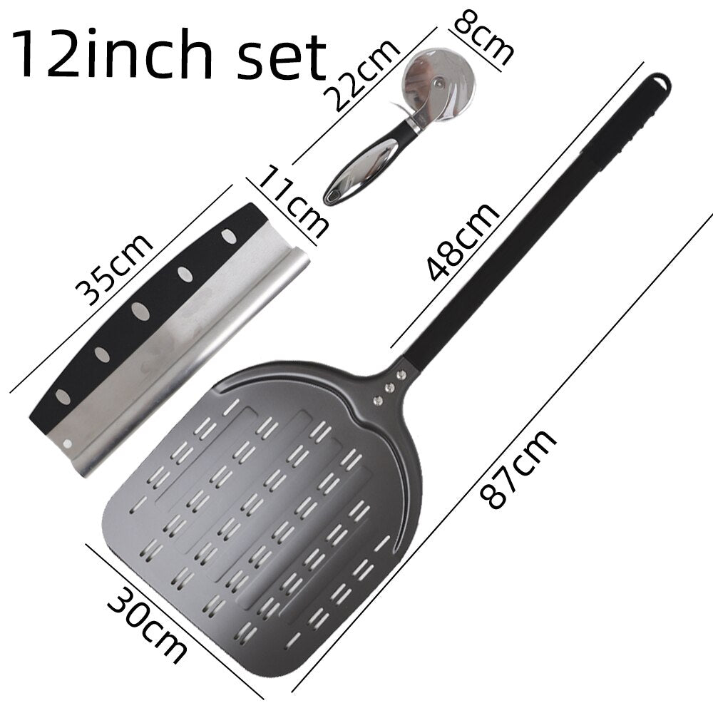 12 Inch Pizza Peel Turning Paddle Short Handle Shovel Kitchen Utensils Aluminum Apple Shape Pizza Turner Nonstick Baking Tools