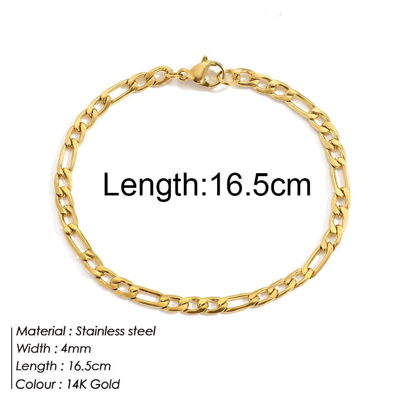 Gold Color Bracelet Stainless Steel Twist Cuban Chain Bracelet for Women Chain Bracelet Jewelry Gifts Wholesale Dropshipping
