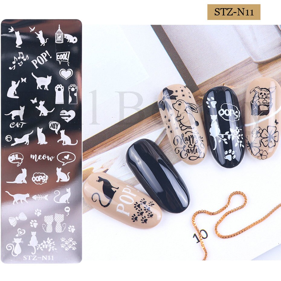 French Nail Art Stamping Plate Geometry Wave Line Drawing Templates Flower Love Lace Stamp Nail Charm Mold Stencil Tools LAXY-D-