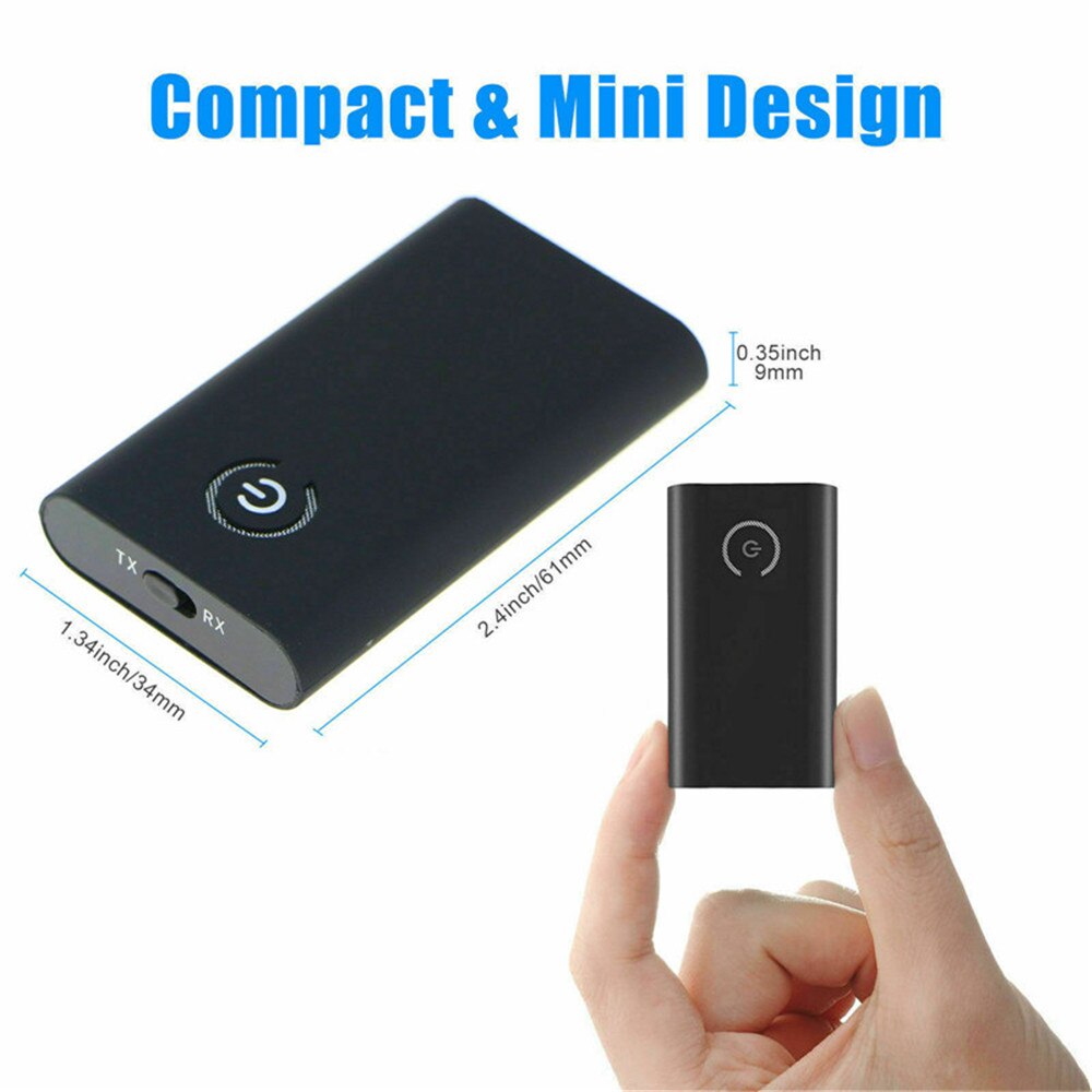 2 in 1 Bluetooth 5.0 Transmitter Receiver TV PC Car Speaker 3.5mm AUX Hifi Music Audio Adapter/Headphones Car Stereo Device