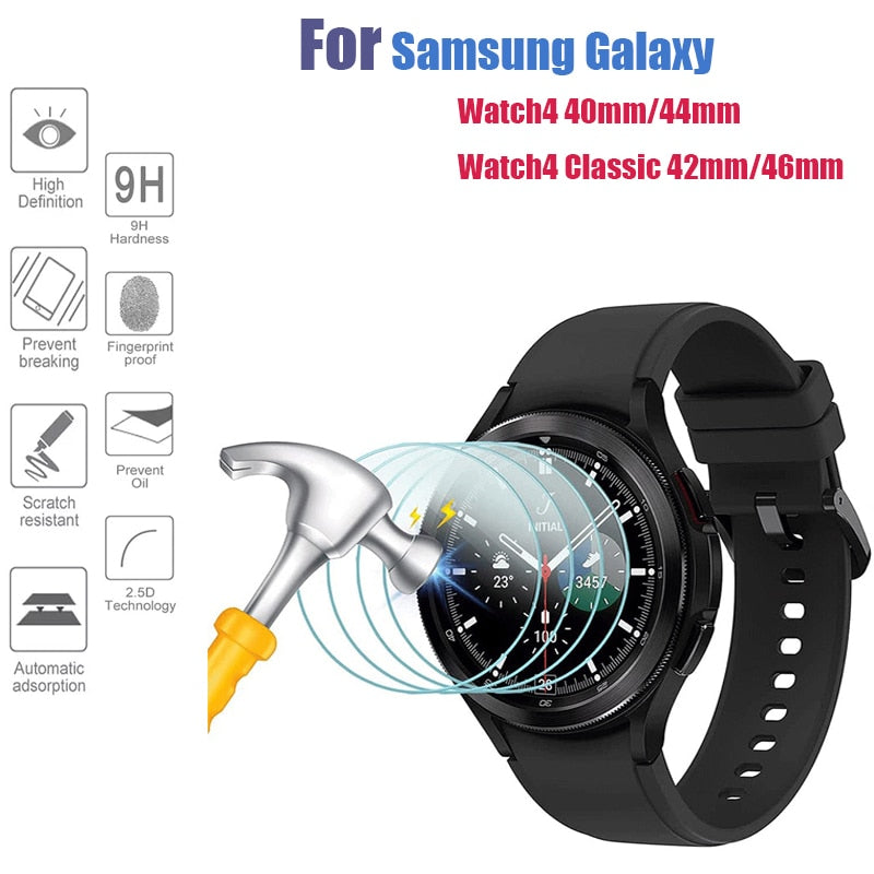 9H Tempered Glass for Samsung Galaxy Watch 4 5 40/44mm Classic 42/46mm Watch 3 41/45mm Anti Scrach Film HD Screen Protectors