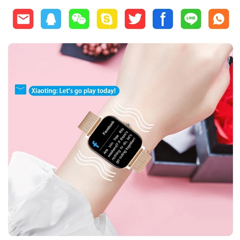 For Xiaomi Samsung Android Phone 1.69" Color Screen Full Touch Custom Dial Smart watch Women Bluetooth Call 2022 Smart Watch Men