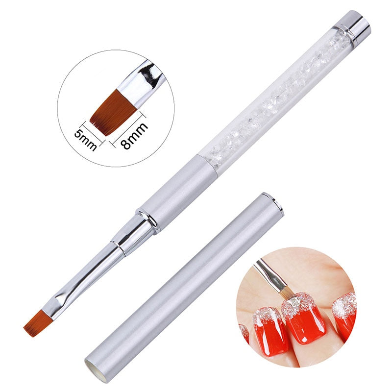 1PC Gradient Nail Brush Ombre Art Brushes For Manicure Uv Gel Polish Draw Paint Pen New Beauty Nail Tools Set
